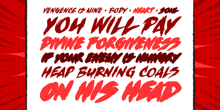Vengeance is Mine Font Poster #2